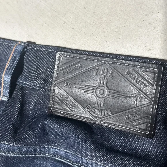 FNL Denim Selvedge Jeans Dark Wash SZ 34x34 Slim Skinny USA Made No. 29